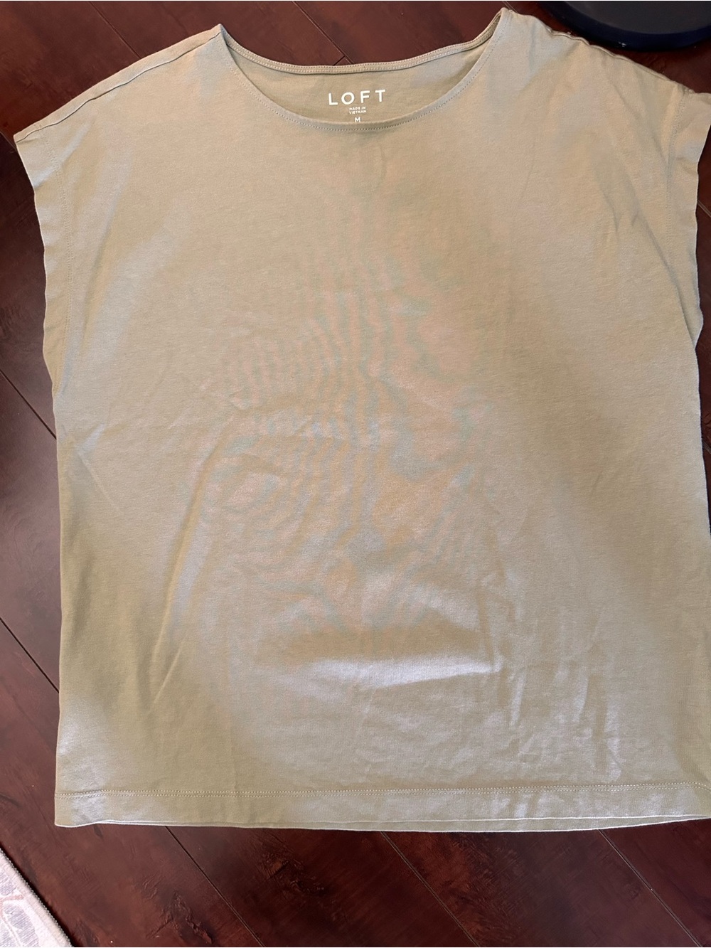 LOFT Sleeveless Boxy Tee in Olive Sage